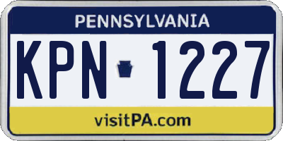 PA license plate KPN1227