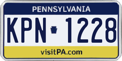 PA license plate KPN1228