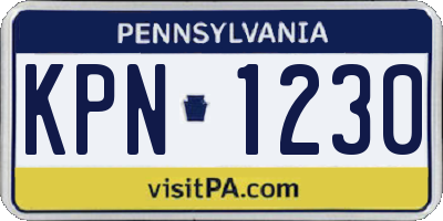 PA license plate KPN1230