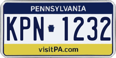 PA license plate KPN1232