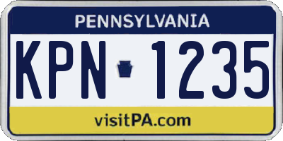 PA license plate KPN1235