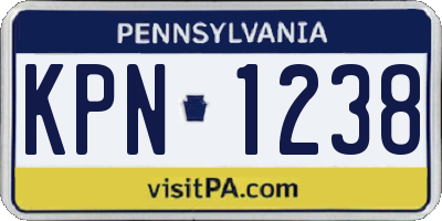 PA license plate KPN1238