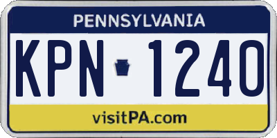 PA license plate KPN1240