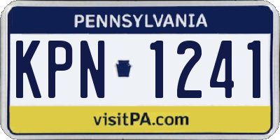 PA license plate KPN1241