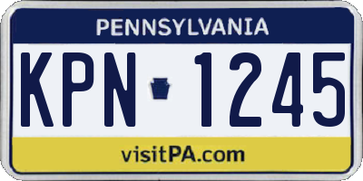 PA license plate KPN1245