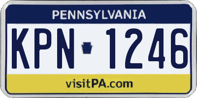PA license plate KPN1246