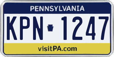 PA license plate KPN1247