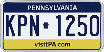 PA license plate KPN1250