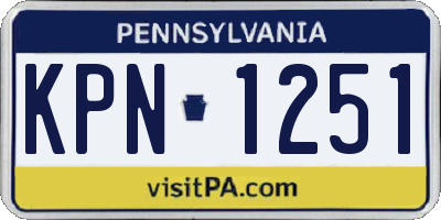 PA license plate KPN1251