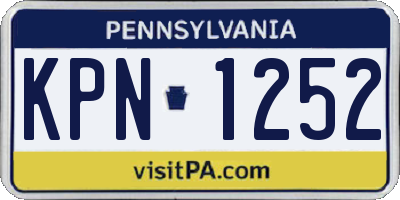 PA license plate KPN1252