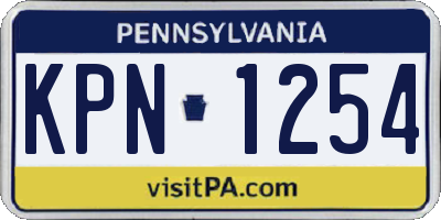 PA license plate KPN1254