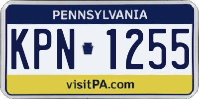 PA license plate KPN1255