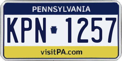 PA license plate KPN1257
