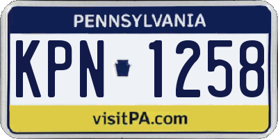 PA license plate KPN1258