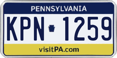 PA license plate KPN1259