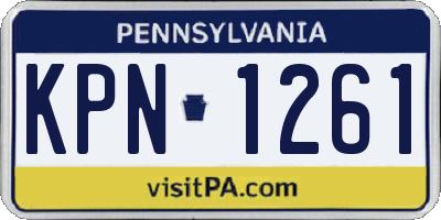 PA license plate KPN1261