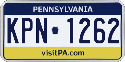 PA license plate KPN1262