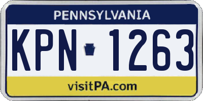 PA license plate KPN1263