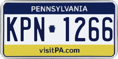 PA license plate KPN1266