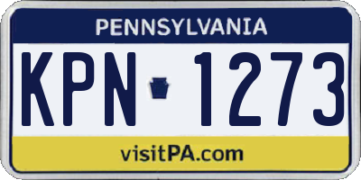 PA license plate KPN1273