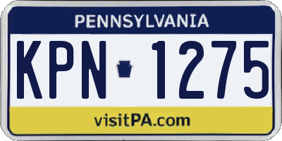 PA license plate KPN1275