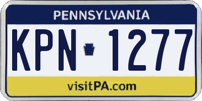 PA license plate KPN1277