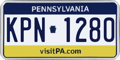 PA license plate KPN1280