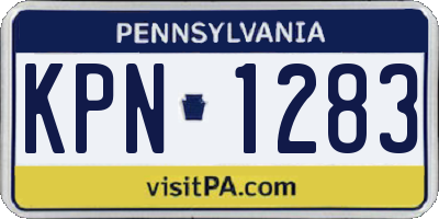 PA license plate KPN1283