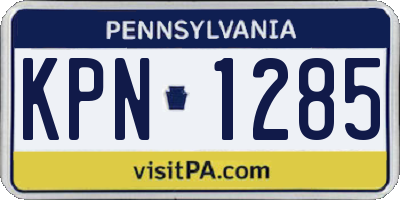 PA license plate KPN1285