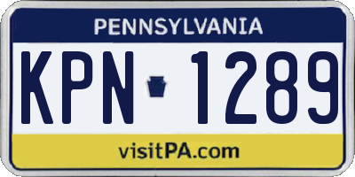 PA license plate KPN1289