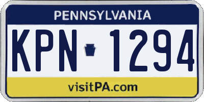 PA license plate KPN1294
