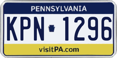 PA license plate KPN1296