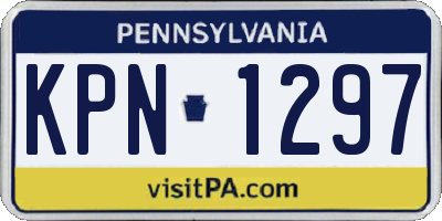 PA license plate KPN1297