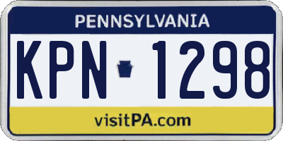 PA license plate KPN1298