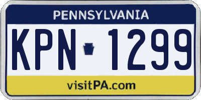 PA license plate KPN1299