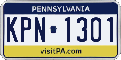 PA license plate KPN1301