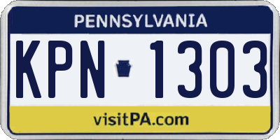 PA license plate KPN1303