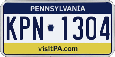 PA license plate KPN1304