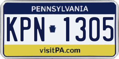 PA license plate KPN1305