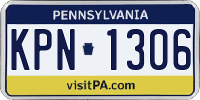 PA license plate KPN1306