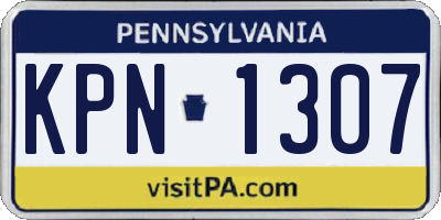PA license plate KPN1307