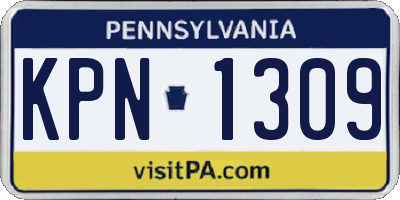 PA license plate KPN1309