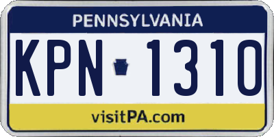 PA license plate KPN1310