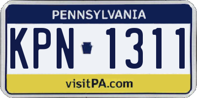 PA license plate KPN1311