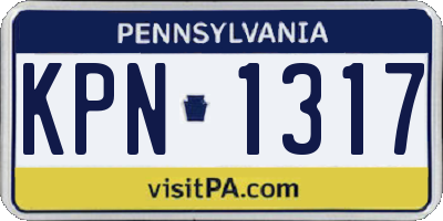 PA license plate KPN1317