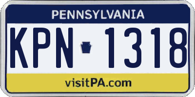 PA license plate KPN1318