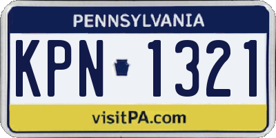 PA license plate KPN1321