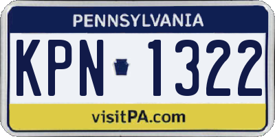 PA license plate KPN1322