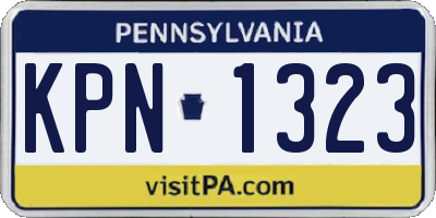 PA license plate KPN1323