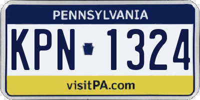 PA license plate KPN1324